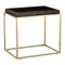 Modern Home 22" Antique Brass and Black Mango Wood Rectangular Side Table